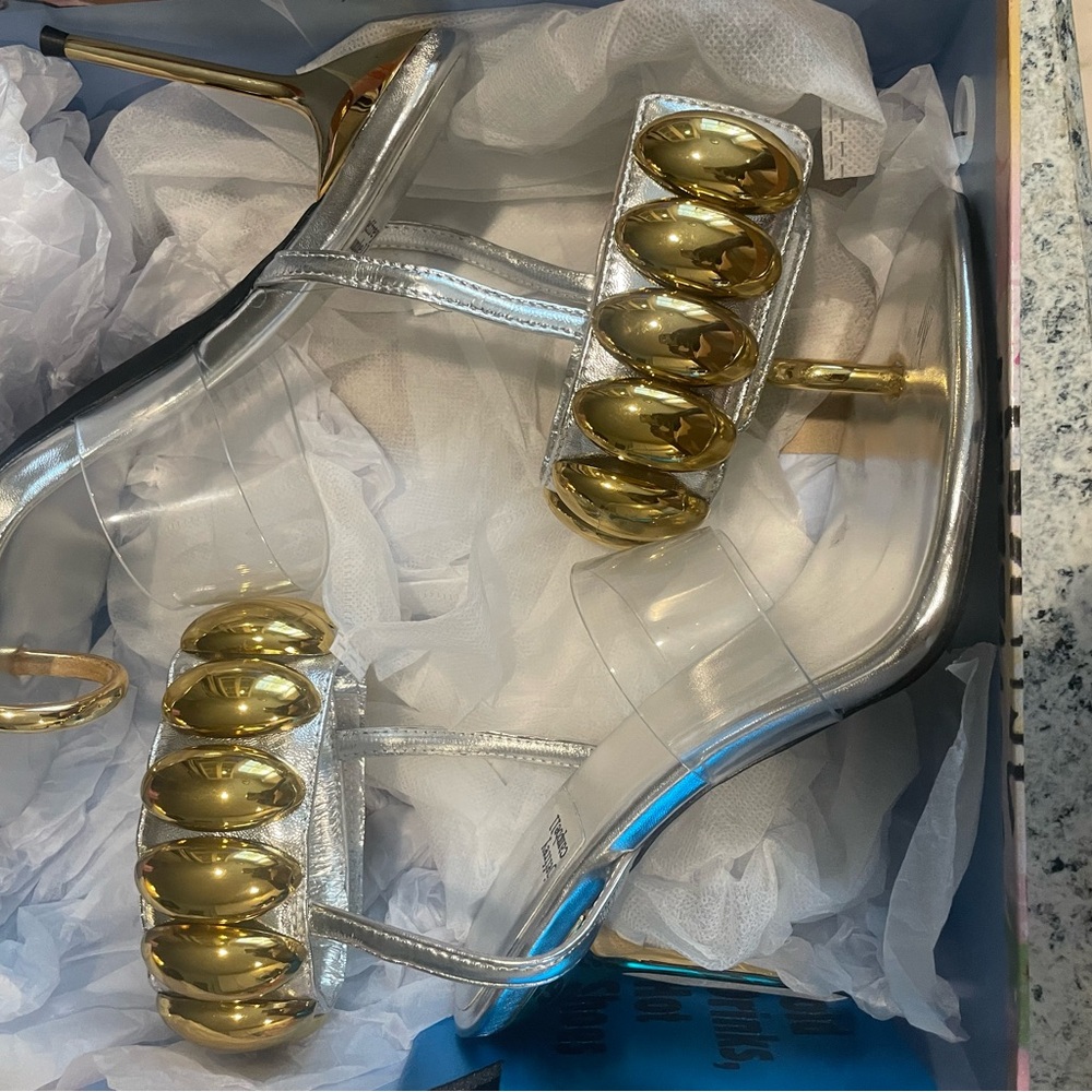 Jeffrey Campbell Occasion Metallic Silver and Gold Heels - Picture 5 of 5